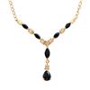 Image 1 : Plated 18KT Yellow Gold 3.50ctw Black Sapphire and White Topaz Pendant with Chain