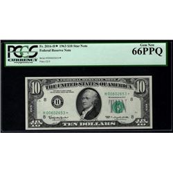 1963 $10 St Louis Federal Reserve STAR Note PCGS 66PPQ