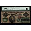 Image 1 : 1862 $2 Radar Serial Legal Tender Note PMG 25