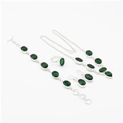 Gorgeous 4 Piece Emerald Jewelry Set