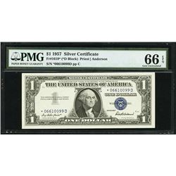 1957 $1 Silver Certificate STAR Note PMG 67EPQ