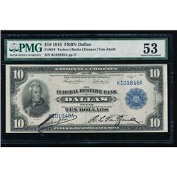 1915 $10 Dallas Federal Reserve Bank Note PMG 53