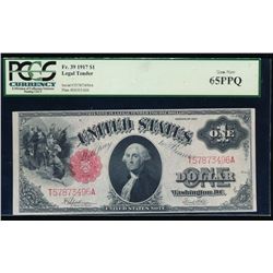 1917 $1 Legal Tender Note PCGS 65PPQ