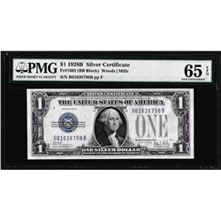 1928B $1 Funnyback Silver Certificate Note Fr.1602 PMG Gem Uncirculated 65EPQ