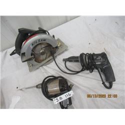 3 Items - Skil Saw Circular Saw , B & D Drywall Screw Gun, B & D Drill