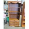 Image 1 : Open Wooden Shelf w Cabinet Door on Bottom 72" x 30" x 16" - Modern