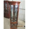 Image 1 : Corner Curved Glass Curio (Light Up) Cabinet 68" x 20" x 16" - Modern
