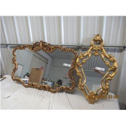 2 Fancy Framed Mirrors 1) 26" x 38" 1) 29" x 17" - Vintage