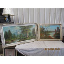 2 Framed Scenery Paintings 32" x 54" 1) 30" x 40"