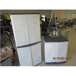 2 Poly 2 Door Shelving Units 1) 70" x 30" x 18" 1) 36" x 30" x 18" - Modern