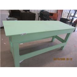 Painted Wooden Table - Good For Yard/Shop 35' x 60" x 28"