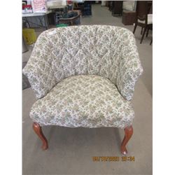 Upholstered Button Back Chair- Vintage