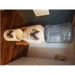 Counter Top Crock Style Water Cooler w Stand & Matching Mug & Mini Jug- Modern