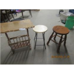 2 Stools & Magazine Stand