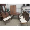 Image 2 : 8 Pc Dining Room Suite- Buffet/China Cabinet Table , 2 Leaves, 6 Chairs, (1 is a Captain Chair)