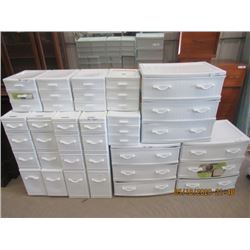 12 Pcs Gracious Living Poly Organizers/Cabinets 3) 24" x 24" x 16" (3 Drawer) 4) 35" x 8" x 19" (4 D
