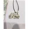 Image 2 : STERLING SILVER TRUCK PENDANT ON HIGH FASHION BLACK CORD