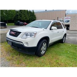 2012 GMC ACADIA SLT, WHITE, 4DRSW, GAS, AUTOMATIC, VIN#1GKKVRED6CJ305788, 99,273KMS,