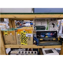 SHELF OF TIRE CHAINS, GLOVES AND MORE
