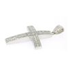 Image 4 : 14K White Gold 3.25CTW 108 Invisible Set Princess Diamond Arched Unisex Cross