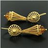 Image 4 : Unique 18K Yellow Gold Open Twisted Wire Dangle Citrine Bead Lever Back Earrings