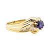 Image 1 : 0.93 ctw Blue Sapphire and Diamond Ring Set - 14KT Yellow Gold