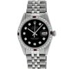 Image 2 : Rolex Mens Stainless Steel Black Diamond & Ruby Datejust Wristwatch