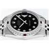 Image 5 : Rolex Mens Stainless Steel Black Diamond & Ruby Datejust Wristwatch