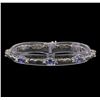 4.40 ctw Tanzanite and Diamond Bracelet - 14KT White Gold