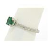 Image 3 : Platinum Etched Petite QUALITY .51 ctw Emerald Solitaire Ring Engagement