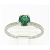 Image 5 : Platinum Etched Petite QUALITY .51 ctw Emerald Solitaire Ring Engagement