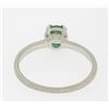 Image 7 : Platinum Etched Petite QUALITY .51 ctw Emerald Solitaire Ring Engagement