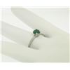 Image 8 : Platinum Etched Petite QUALITY .51 ctw Emerald Solitaire Ring Engagement