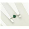 Image 9 : Platinum Etched Petite QUALITY .51 ctw Emerald Solitaire Ring Engagement