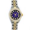 Image 2 : Rolex Ladies 2 Tone 14K Blue Vignette VS Diamond Datejust Wristwatch