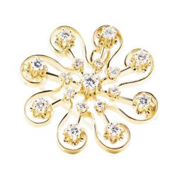 1.20 ctw Diamond Pendant-Pin - 14KT Yellow Gold