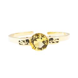 18.50 ctw Citrine Hinged Cuff Bracelet - 10KT Yellow Gold