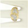 Image 4 : 18K Yellow Gold 0.50 ctw F VS1 Pave Set Round Diamond Wavy Wide Band Ring