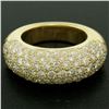 Image 2 : 18k Yellow Gold 4.46 ctw F VS Pave Set Round Brilliant Cut Diamond Dome Band Rin