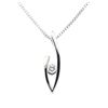 Image 2 : 0.22 ctw Diamond Solitaire Pendant with Chain - 14KT White Gold