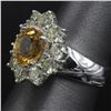 Image 2 : 3.00 ctw Citrine and Diamond Ring - 14KT White Gold