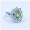 Image 4 : 3.00 ctw Citrine and Diamond Ring - 14KT White Gold