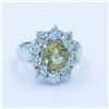 Image 8 : 3.00 ctw Citrine and Diamond Ring - 14KT White Gold