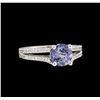1.48 ctw Tanzanite and Diamond Ring - 14KT White Gold