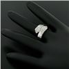 Image 7 : 18kt White Gold 0.30 ctw Diamond Flexible Bar Link Wrap Ring