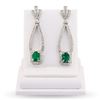 Image 1 : 1.87 ctw Emerald and 1.34 ctw Diamond Platinum Earrings