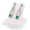 Image 3 : 1.87 ctw Emerald and 1.34 ctw Diamond Platinum Earrings