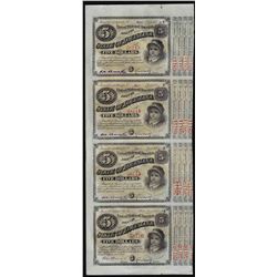 Uncut Sheet of (4) State of Louisiana Baby Bond Obsolete Notes