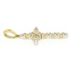Image 3 : 14k Two Tone Gold .20 ctw Prong Set Round Brilliant Diamond Petite Cross Pendant