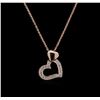 Image 1 : 14KT Rose Gold 0.30 ctw Diamond Pendant With Chain